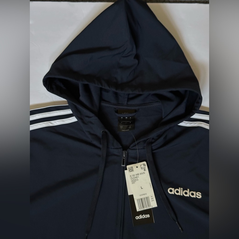 Adidas mens track zipup windbreaker jacket - Picture 4 of 6
